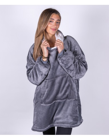 R-RI002-The Ribbon - Sweat à capuche en sherpa, réversible, confortable et oversize